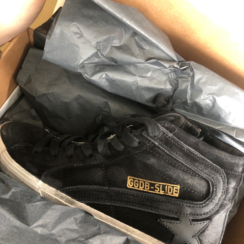 Black suede golden goose